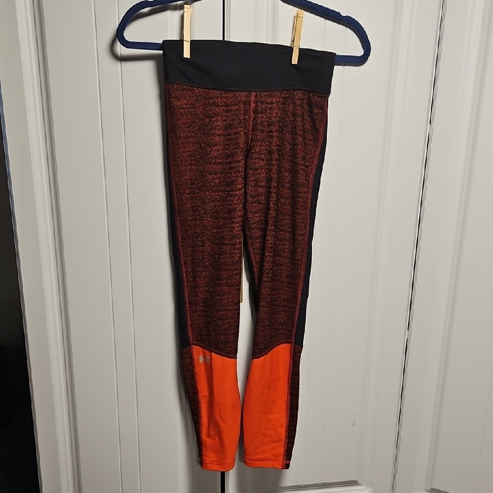 Under Armour Black and Red Compression Leggings